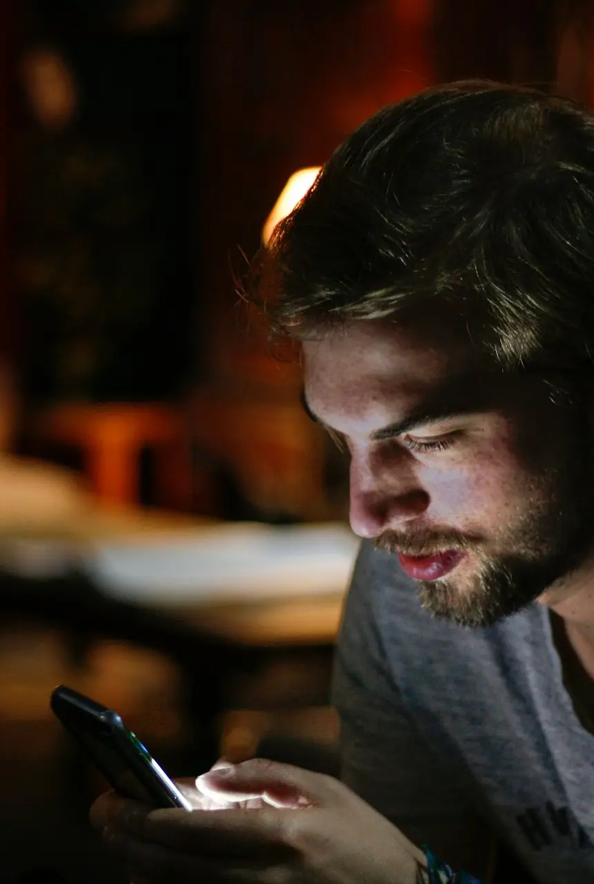 man using phone